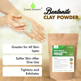 Cosmic Element calcium bentonite clay draws out impurities through pores during routines