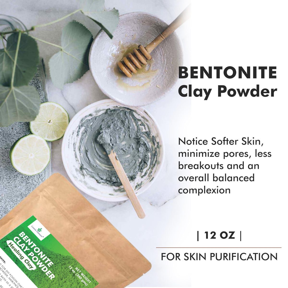Cosmic Element face mask application demonstrates a smooth, clay-based cleanse for the complexion