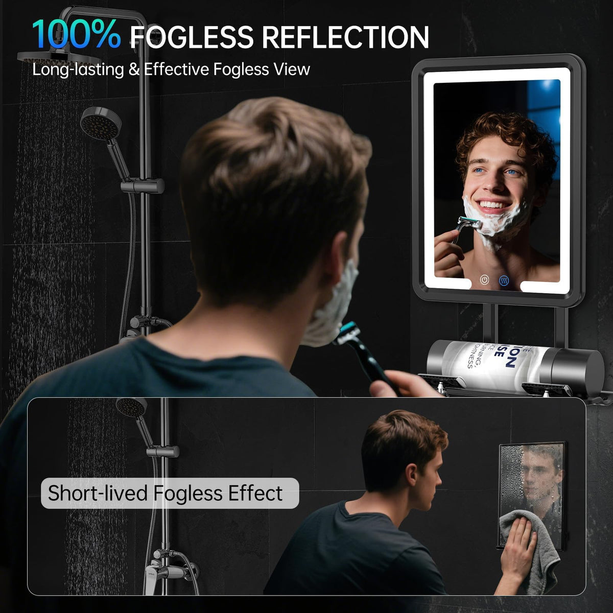 COSMIRROR with 3 color lights for optimal grooming illumination.