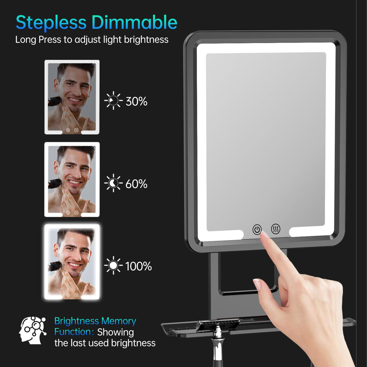 COSMIRROR 5000mAh battery enables long cordless use in the shower.