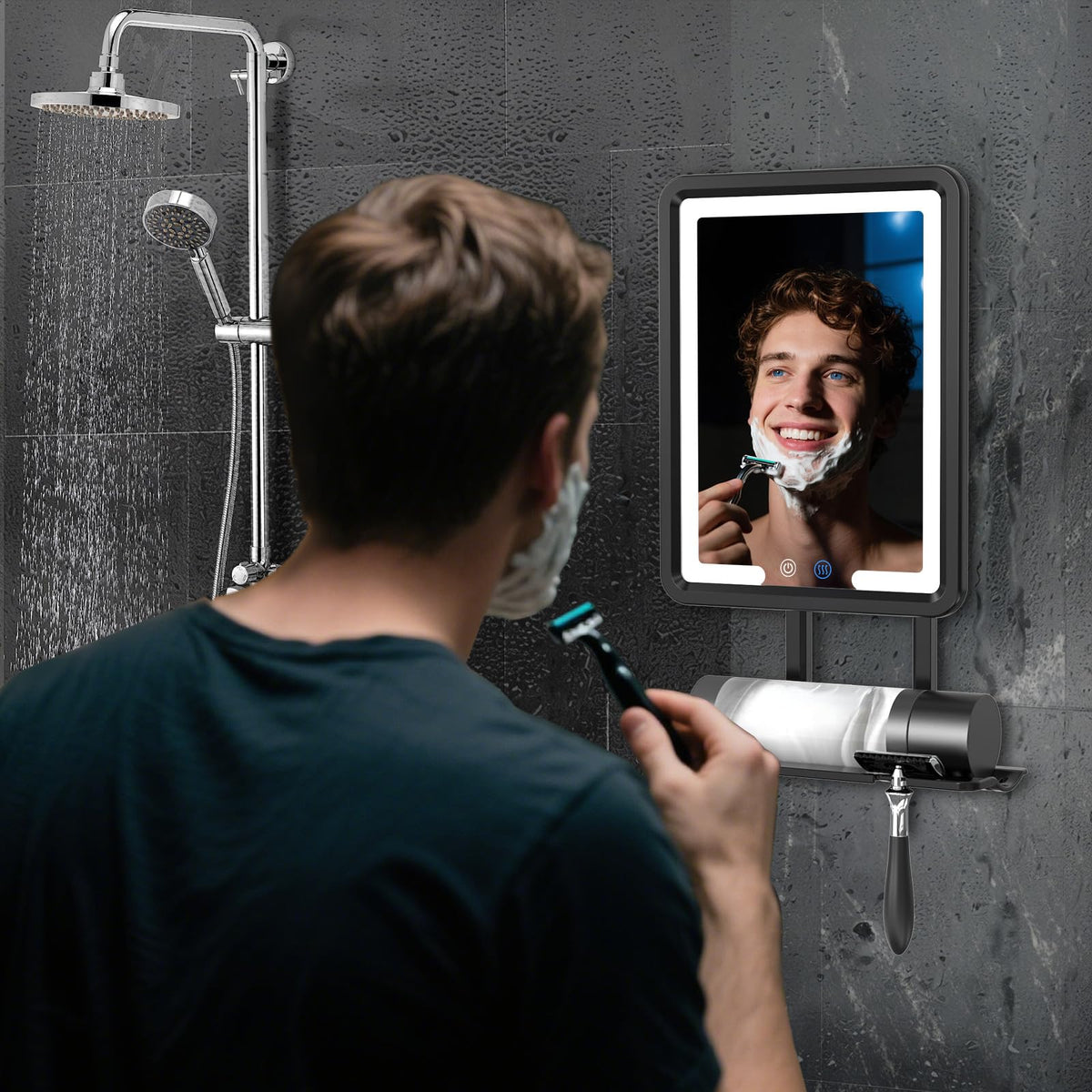 COSMIRROR large reflective surface aids thorough facial checks.