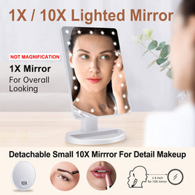 COSMIRROR 10x detachable magnifier for precise eye and lip detailing