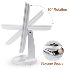 COSMIRROR portable white vanity mirror fits on any vanity or travel bag