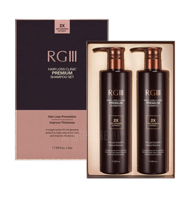 COSMOCOS RG3 Premium Shampoo bottle set for convenient two-pack use and ongoing care.