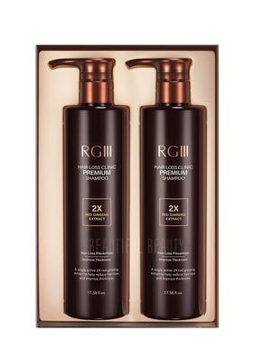 COSMOCOS RG3 Premium Shampoo ingredients close-up highlighting actives for healthier-looking hair.