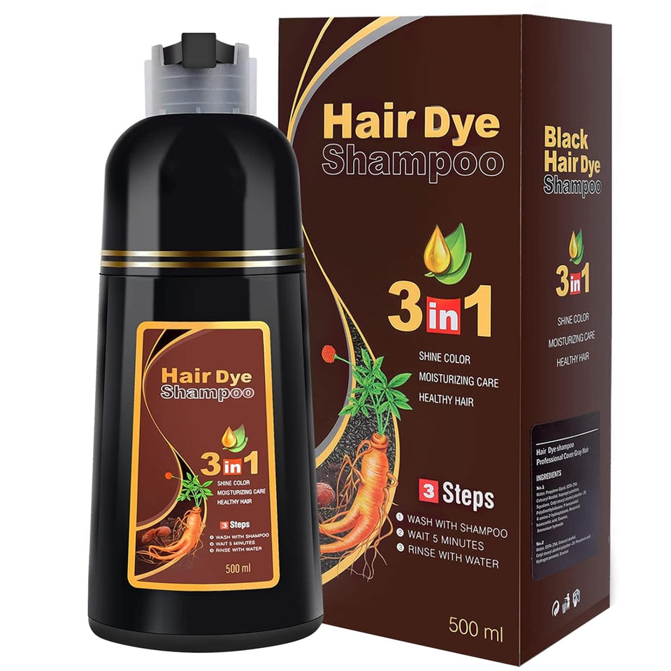 cosmpro Coffee Hair Dye Shampoo bottle-pour for easy at-home color result