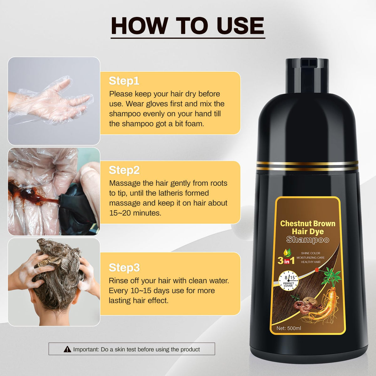 Cosmpro packaging includes a skin test reminder for safety