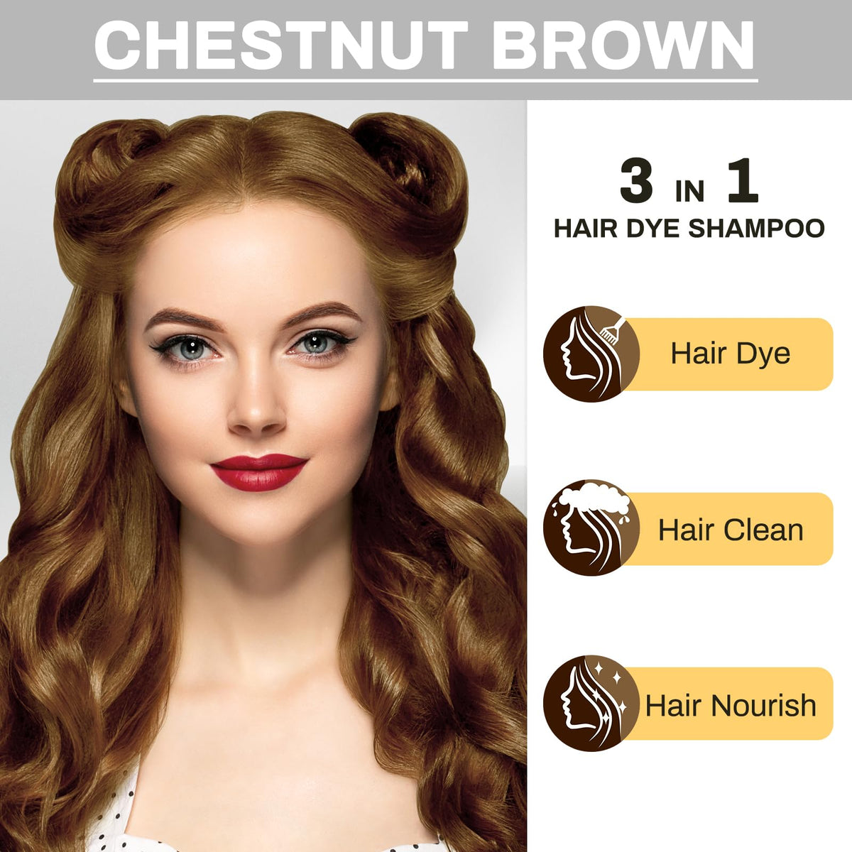 Cosmpro Chestnut Brown bottle for gray coverage in 15–20 minutes