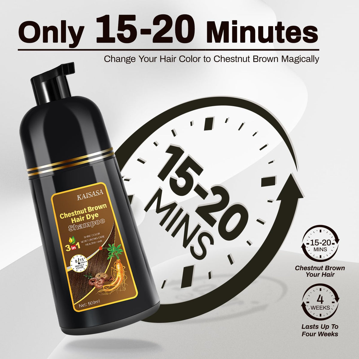 Cosmpro Chestnut Brown bottle highlights quick 8–10 minute color development