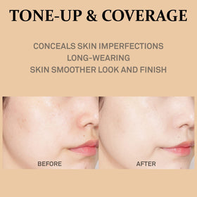 COSNORI Tone Up Base porcelain swatch shows true skin like color