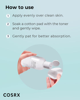 COSRX ABC Daily Toner apple water image signaling hydrating skin balance.