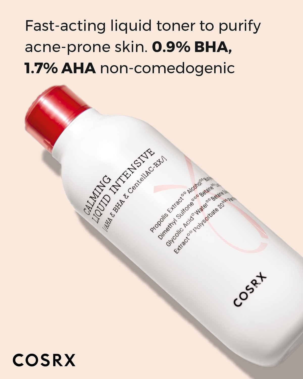 COSRX AC Collection Intensive Toner texture swirl highlighting active acne-fighting formula.