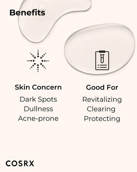 COSRX AC Collection serum texture with droplets illustrating quick absorption