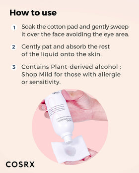 COSRX AC Collection toner on skin demonstrates gentle daily use.