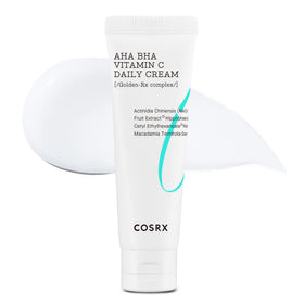COSRX AHA BHA Vitamin C Daily Cream bottle shown for easy daily moisturization and glow.