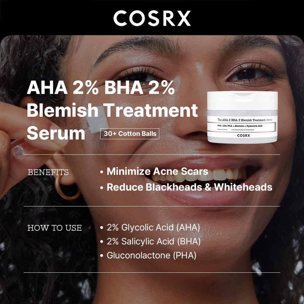 COSRX blemish treatment cotton balls pack for precise application.