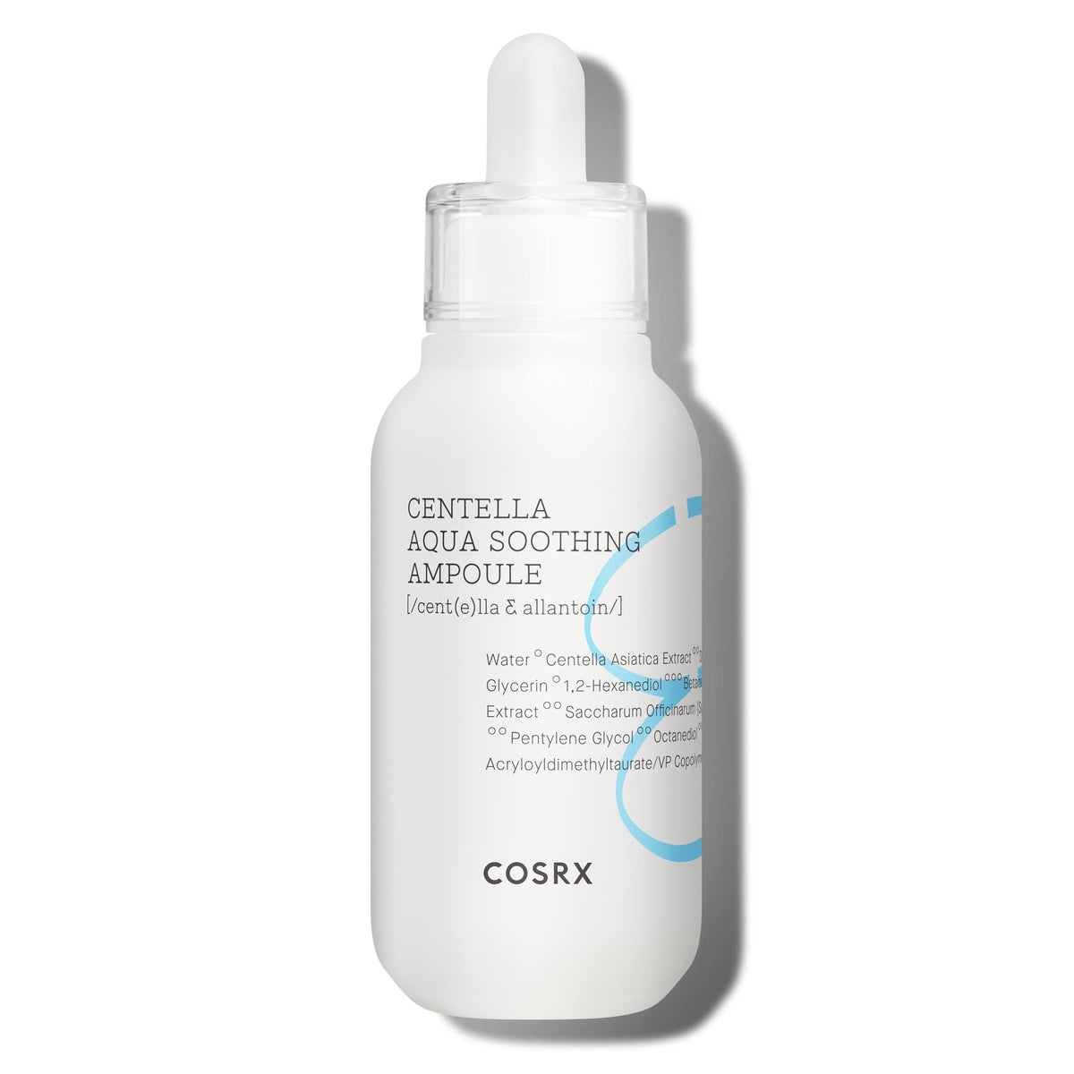 COSRX Centella Aqua Soothing Ampoule bottle promising calming hydration for sensitive skin