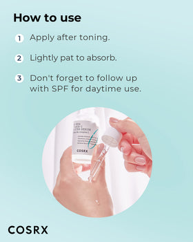 Healthy glow on the skin after applying Cosrx serum