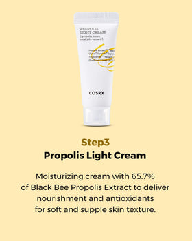 COSRX Honey Glow Kit ingredients highlight propolis complex for nourishing balance