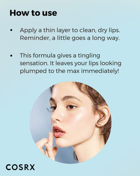 COSRX lip care balm application on lips
