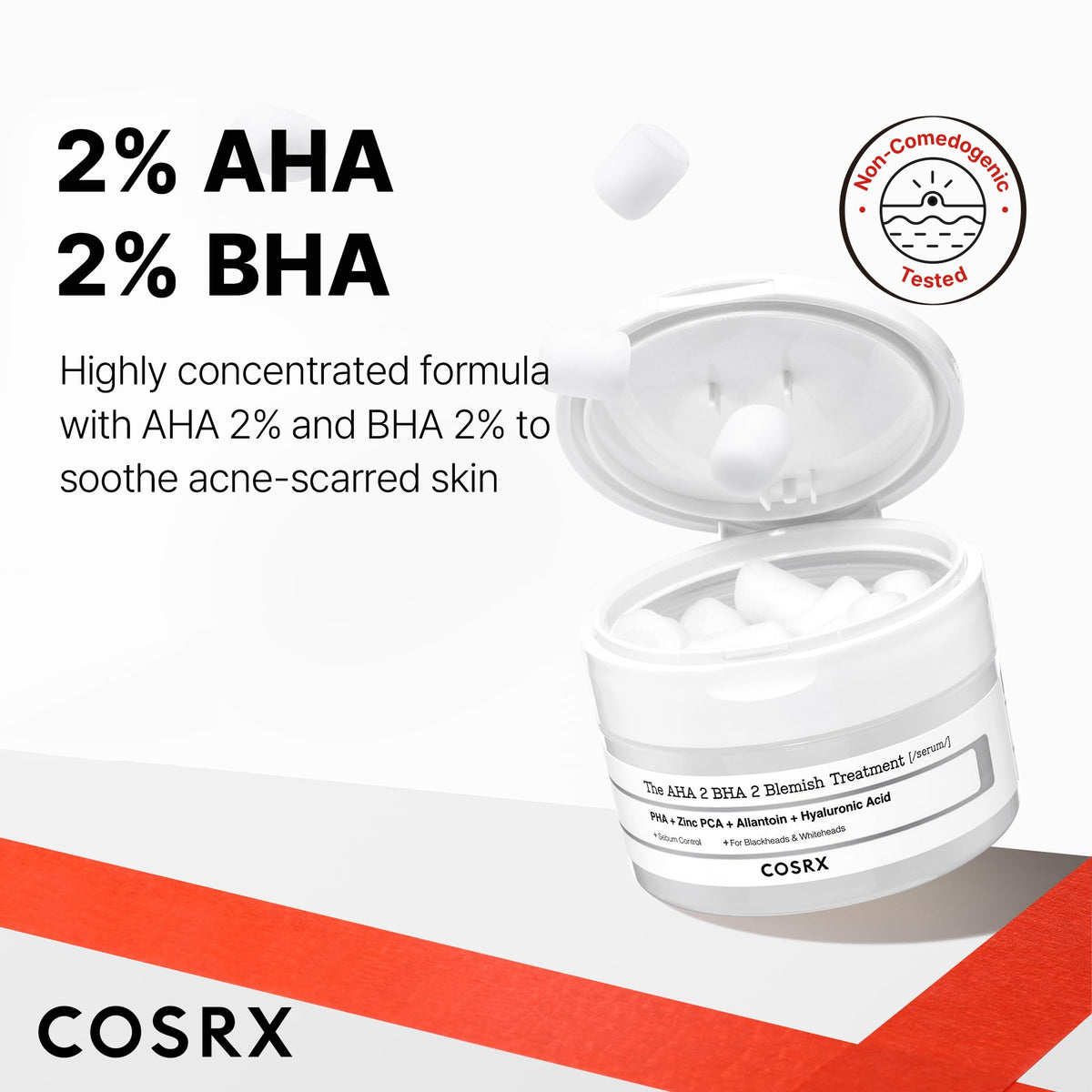 COSRX paraben-free and phthalates-free label on product packaging.