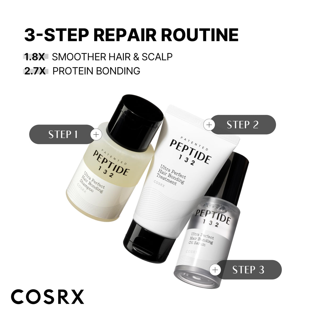 COSRX Peptide-132 Shampoo lather close-up on damp hair