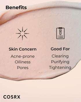 COSRX Pink Charcoal Mask packaging on vanity for daily skincare.