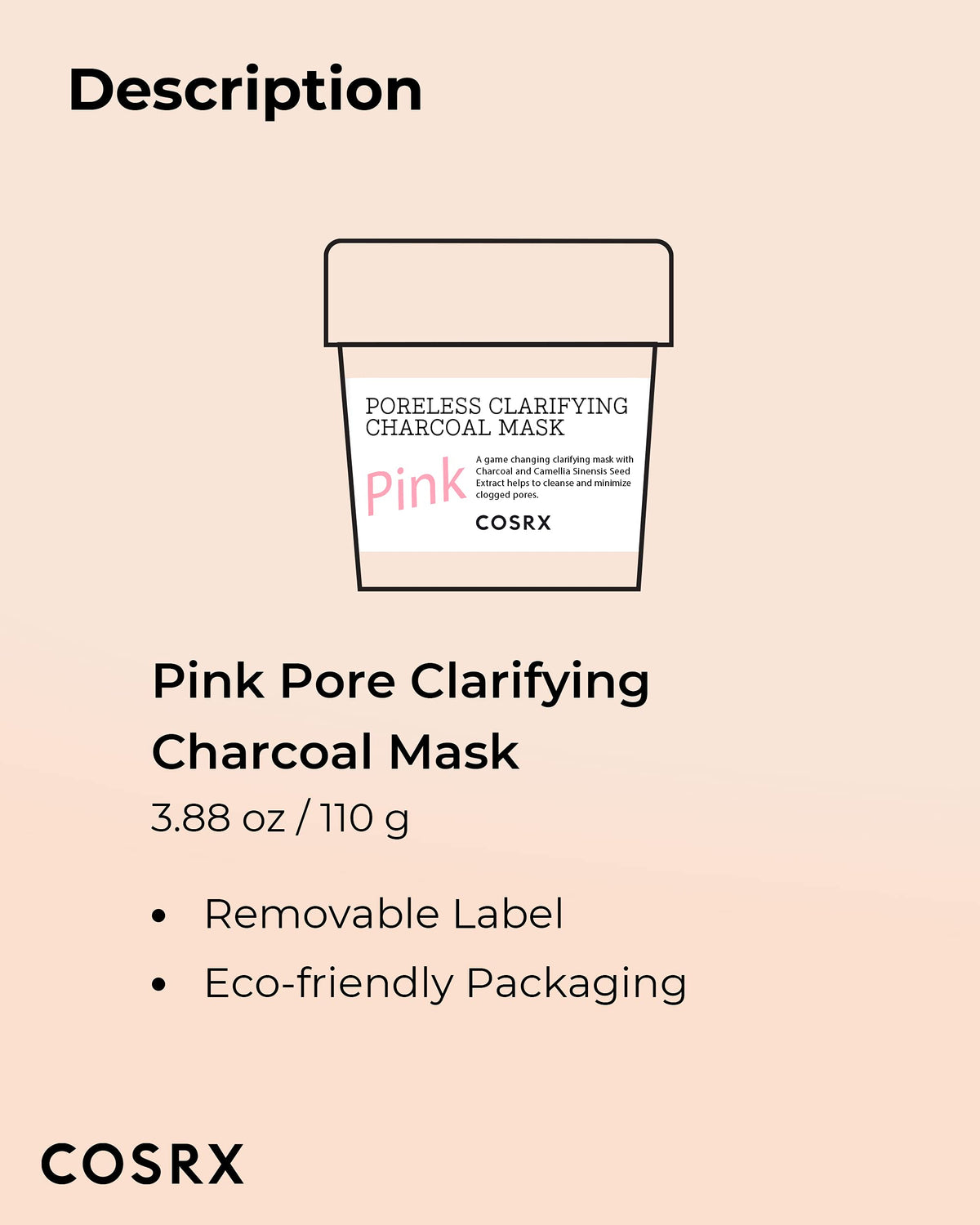 COSRX Pink Charcoal Mask rinse-off action leaves skin refreshed.