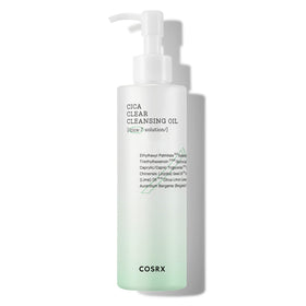 COSRX Pure Fit Cica Cleansing Oil bottle showing soothing Cica-7 for sensitive skin