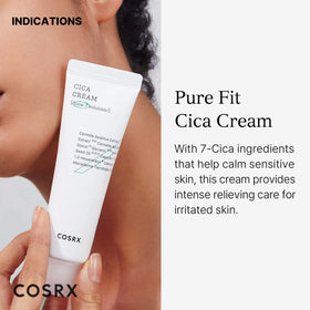 Cosrx Pure Fit Cica Cream texture close view displaying lightweight, non-sticky finish.