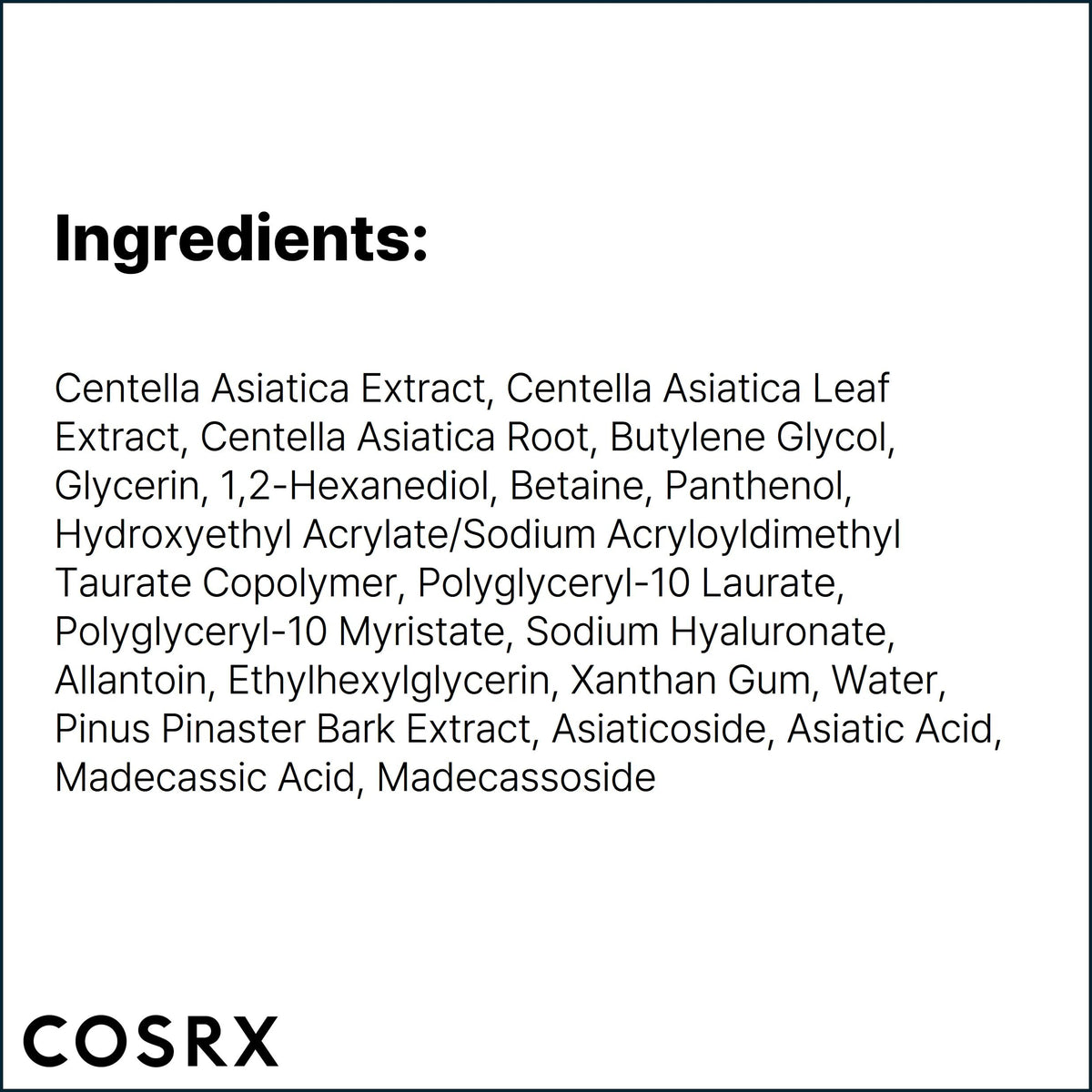COSRX Pure Fit Cica Serum ingredients highlight pine bark extract