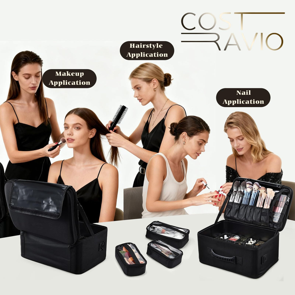 Costravio adjustable dividers customizing space for cosmetics and tools