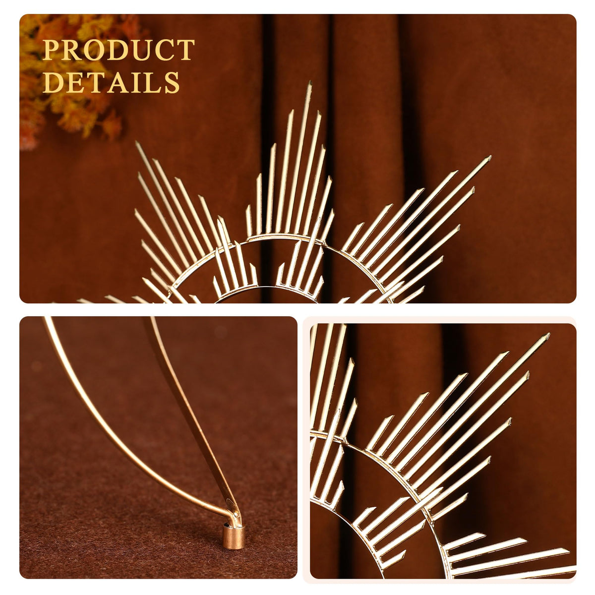 COSUCOS Golden Halo Crown worn look for photos and performances