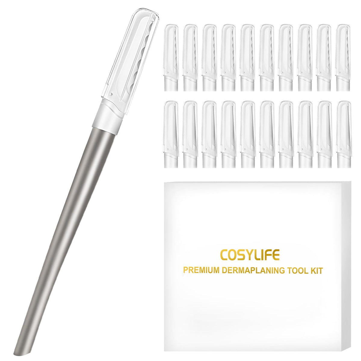 COSYLIFE Dermaplaning Tool close-up for precise, gentle facial exfoliation