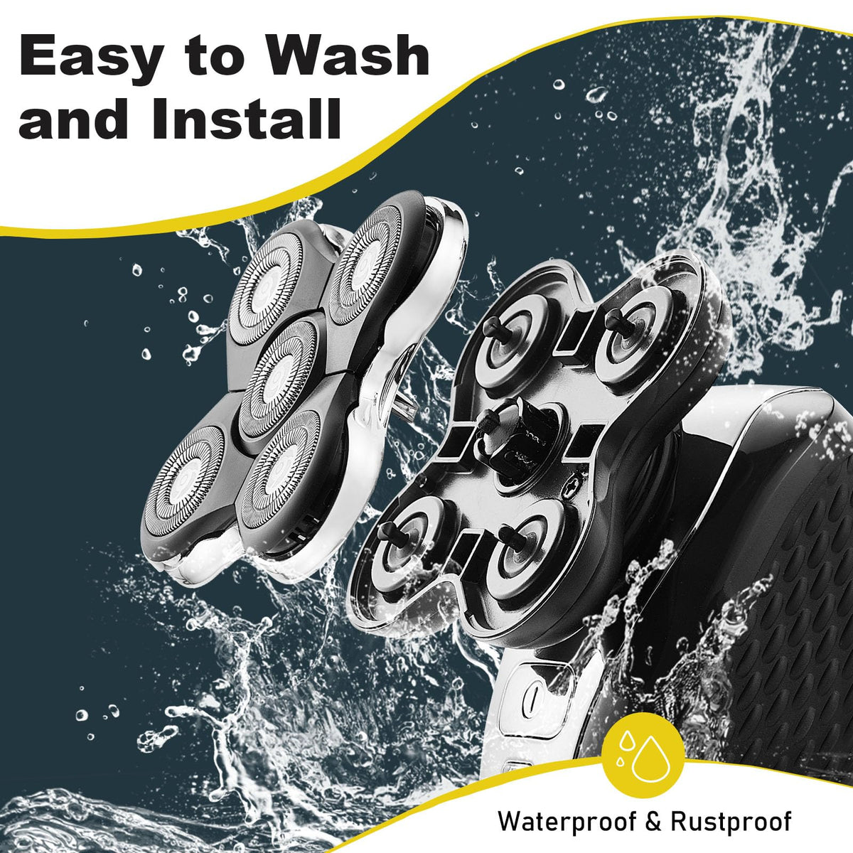 Cosyonall electroplate anti-abrasion surface for durable shaving heads.