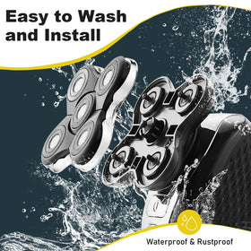 Cosyonall electroplate anti-abrasion surface for durable shaving heads.