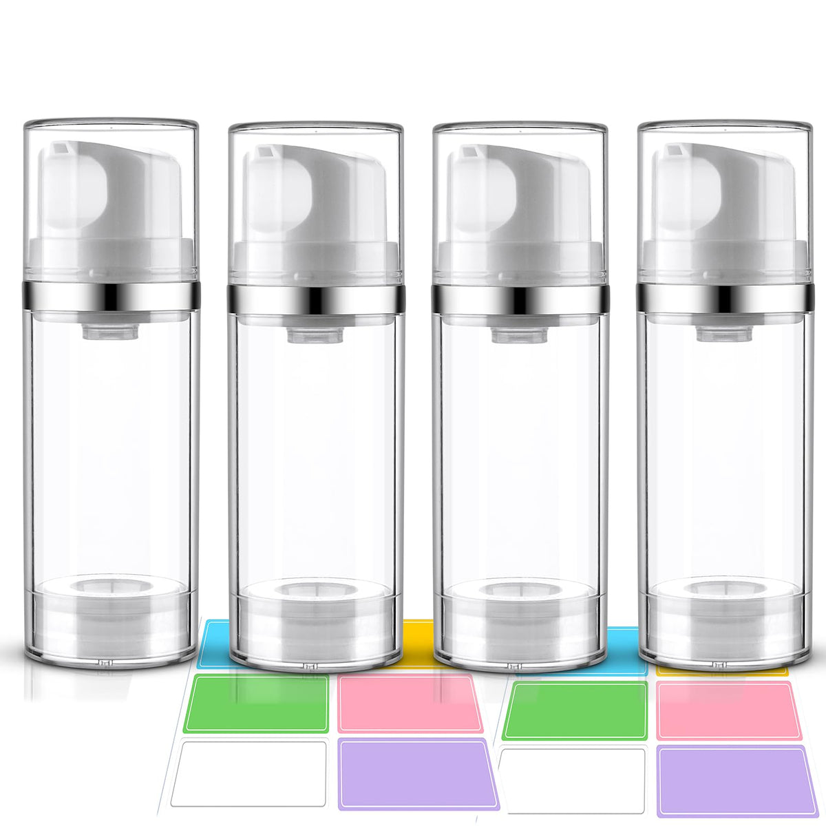 Cosywell airless pump jars with 110ml capacity show contamination-free storage for moisturizers.