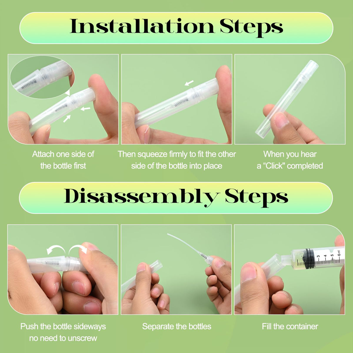 Cotchen droppers and funnels included for easy liquid transfer.