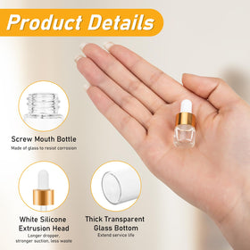 COTOM glass dropper bottle in a bag demonstrates compact portability for travel.