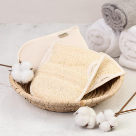 Cottegy dual-sided scrubber with soft terry cloth for oil removal