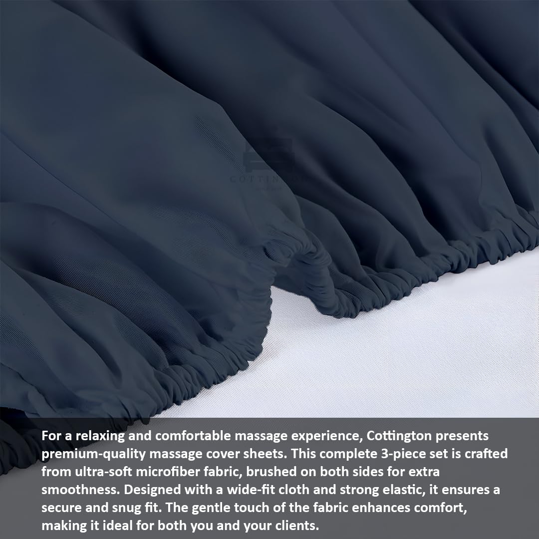 Cottingon care instructions for washing and drying navy sheets.