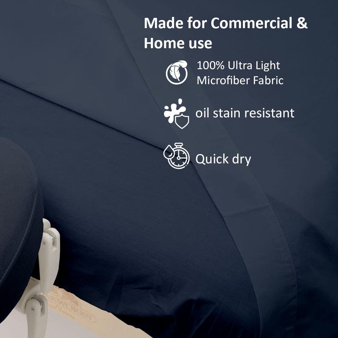 Cottingon elastic-edge fitted sheet stays in place during massages.