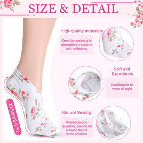 Cotwinter foot spa socks with flower pattern for soothing overnight foot care