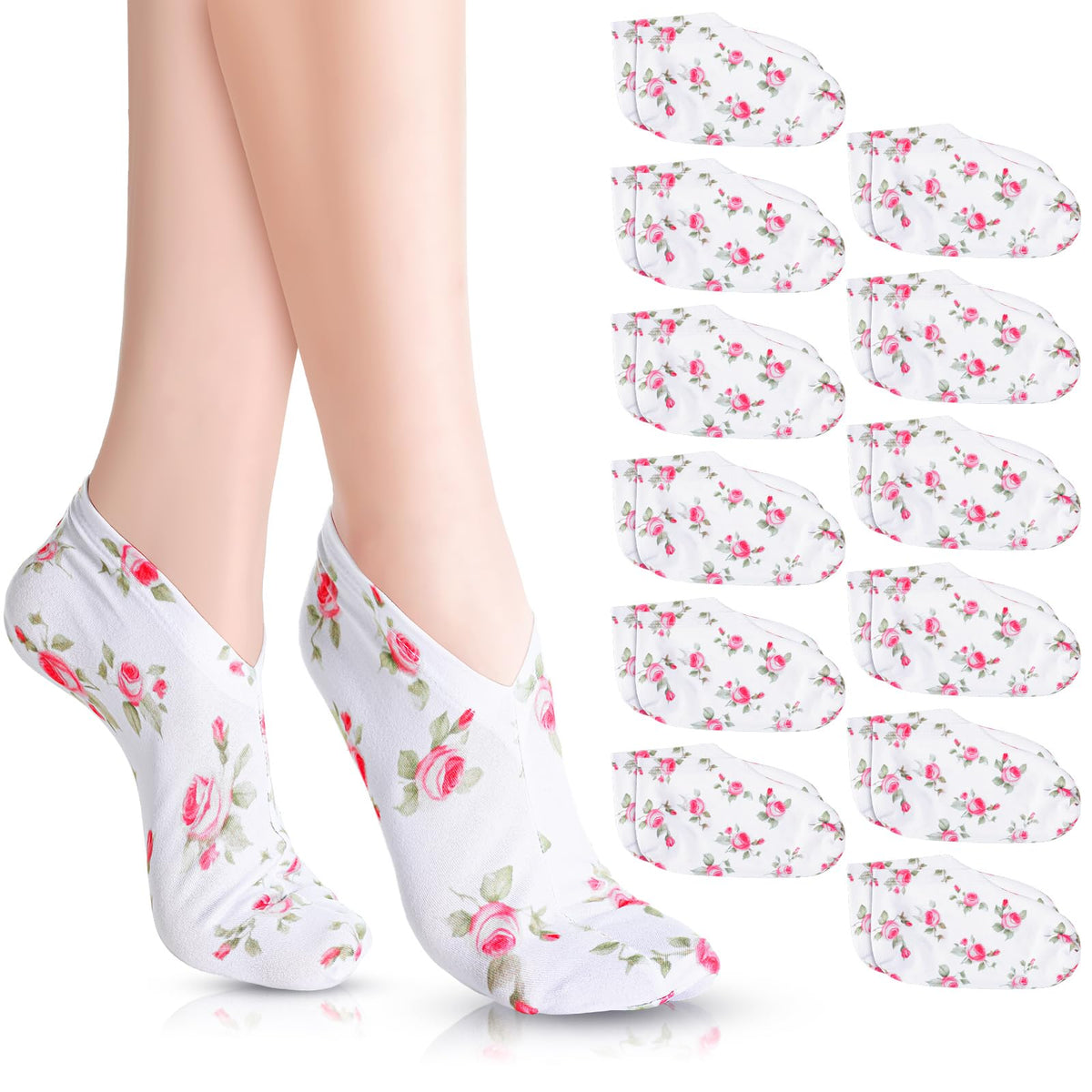 Cotwinter moisturizing socks white 12-pair pack for at-home foot care and moisture retention