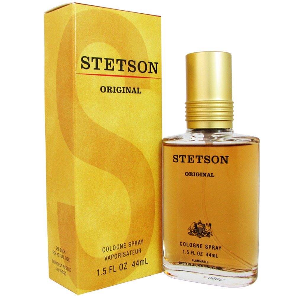 Coty Stetson for Men bottle front, a versatile daily fragrance for casual and office wear.
