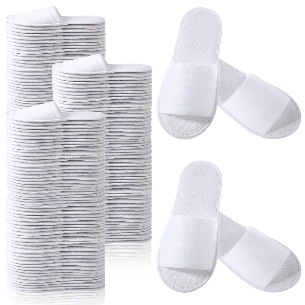 Coume disposable slippers open-toe white for guest comfort in hotels and homes.