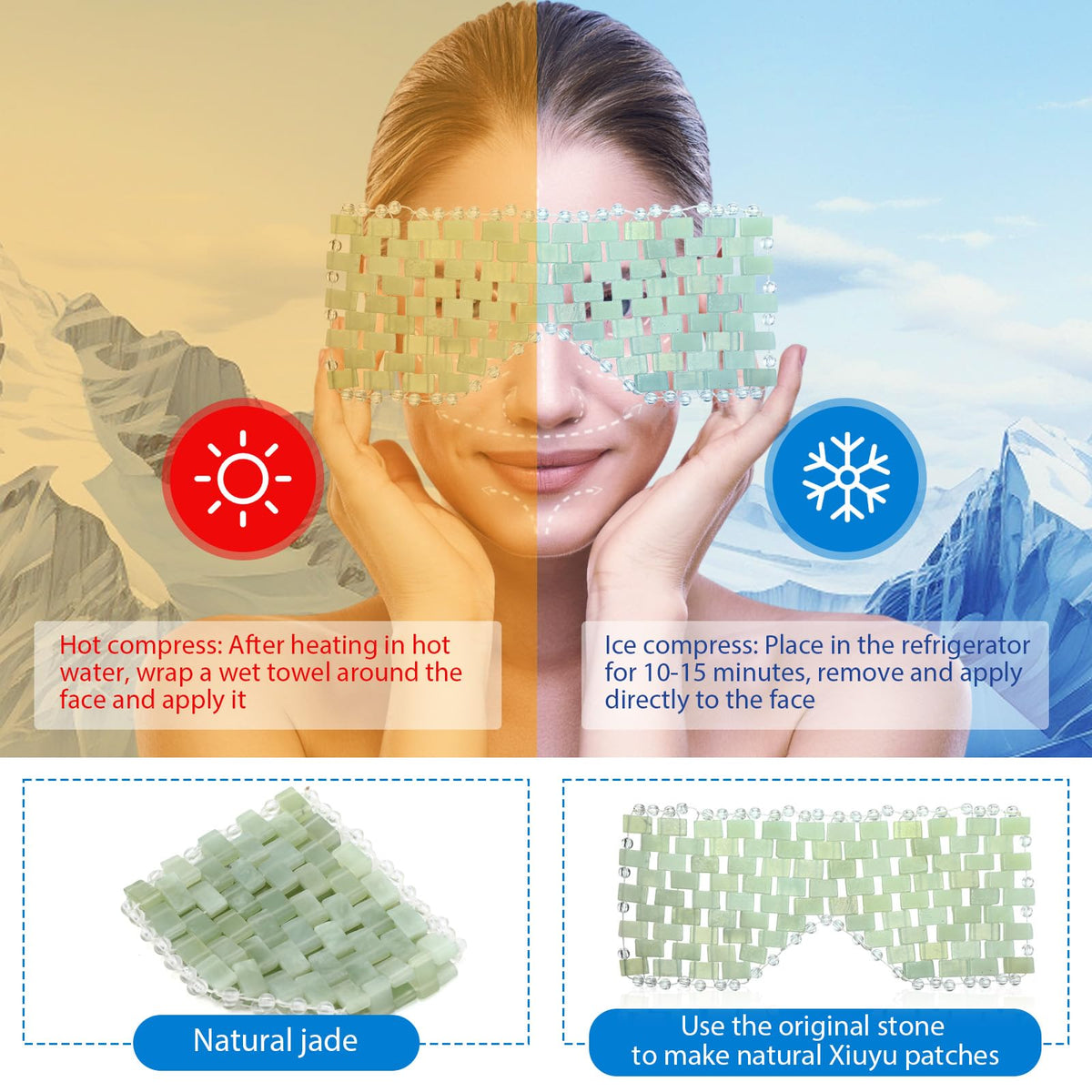 Coume jade eye mask in fridge for cooling relief after screen time