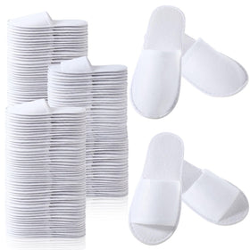 Coume open-toe disposable slippers in white, ideal for guest comfort in hotels.