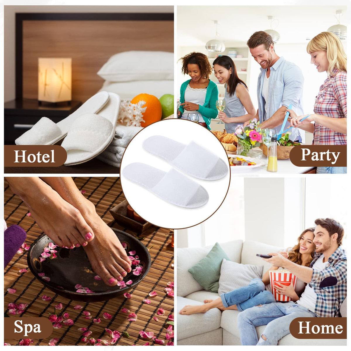 Coume white spa slippers perfect for travel and daily use.