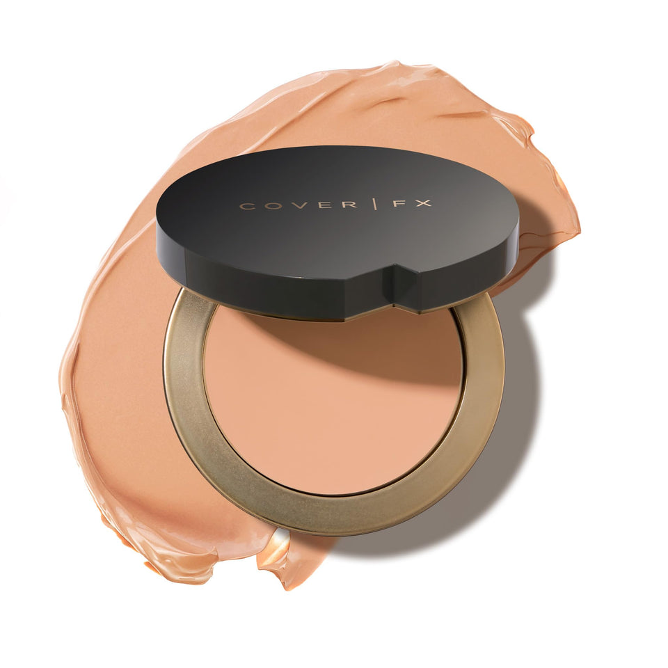 Cover FX Total Cover Cream Foundation M3 swatches showing medium coverage and pink undertones